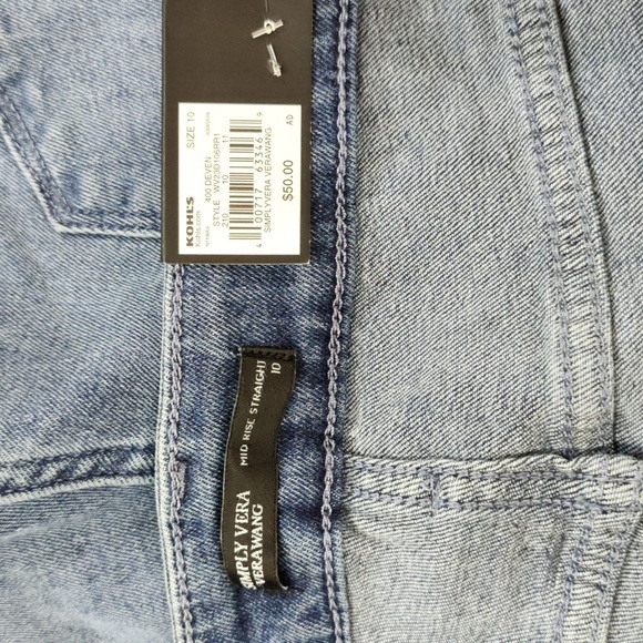 SIMPLY Vera Vera Wang Mid-Rise Straight Leg Jeans, Size 10 - Picture 13 of 14